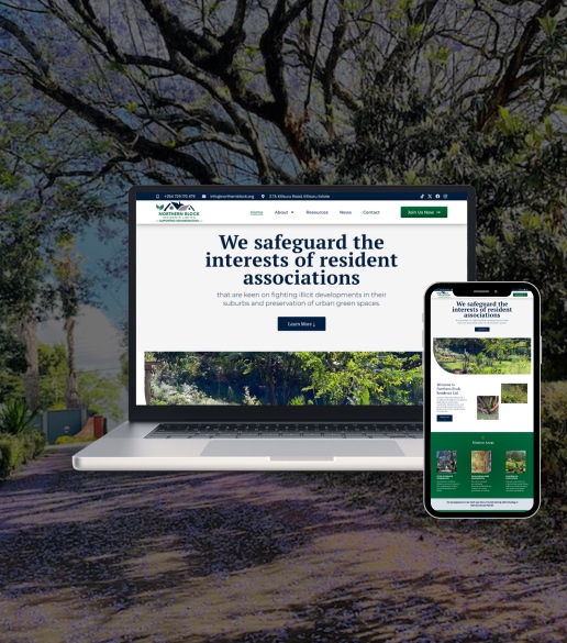 Data Lite Website Design for Northern Block shown on a laptop and tablet screens