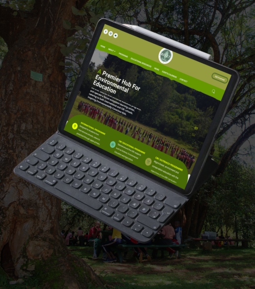 Tablet responsive website design for KFEET (Karura Forest Environmental Education Trust) shown on a tablet screen