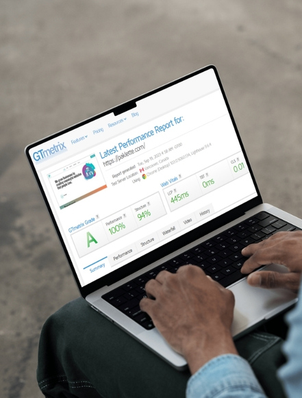 Paklette Performance Blueprint - GTMetrix 100% score